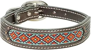 Weaver Leather Pet Beaded Basket Weave Dog Collar