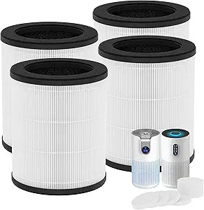 4-Pack B-D03 Replacement Filter Compatible with MOOKA B-D03 and M03 Air Purifiers, 3-in-1 Air Filter