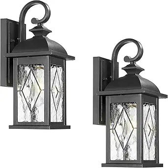 Outdoor Lights for House 15 Inch Outdoor Wall Sconce Matte Black Finish Outdoor Porch Light for Front Door Garage 2 Pack E26 Socket