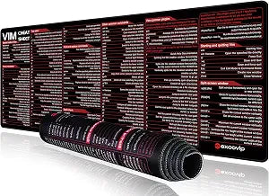 Large Mouse Pad XL - Unique Desk Mouse Mat with Built-in Vim Cheat Sheet - Easy to Clean Mouse and Keyboard Pad with Comprehensive Vim Shortcut for Software Engineers