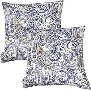 Outdoor Pillows, Pack of 2 Waterproof Decorative Throw Pillows with Inserts, 18x18 Square Pillows for Bed, Couch, Sofa and Patio Furniture