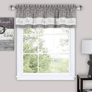 ACHIM Soft Valance Curtains, 58 x 14 in, Grey, Light Filtering