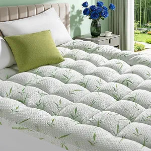 3 Inch Mattress Topper - Viscose Made from Bambu,Cooling Soft Pillow Top Mattress Pad Cover for Back Pain,Mattress Protector with 8-21 Inch Deep Pocket (Queen,60"x80")