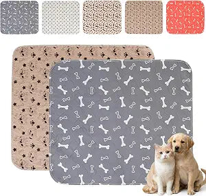 Puppy Pee Pads with Pheromones,Forever Pad,Washable Pee Pads for Dogs,Reusable Dog Pee Pads,Waterproof and Leak-Proof,Non-Slip Base Training Pad Suitable(Gray+Brown,M:31.5*27.6in)