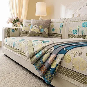 Chenille Boho Jacquard Couch Cover, Washable Sectional Sofa Covers for 3 Cushion Couch Sofa L Sharped Sofa, Non Slip Furniture Protector Slipcover (1 PCS 36"x82" White)
