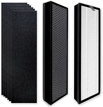 2Pack HFD300 Replacement Filter Compatible with Honeywell Air Genius 3/4/5/6 Series - Fits HFD300, HFD310, HFD320, HFD360, HFD314, HFD323CV1-2 Particulate Filters + 6 Activated Carbon Filters