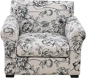 KRFOONN 2 Piece Chair Covers Printed Sofa Covers Couch Covers Washable Armchair Sofa Couch Slipcover Furniture Protector with Elastic Bottom for Living Room (Armchair, Color33), Small