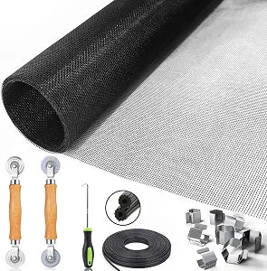 King&Charles Window Screen Replacement, 6in1 Window Screen Door Repair Kit