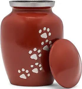 Eternal Harmony Pet Urns for Dogs with Secure Seal, Velvet Bag & Anti-Slip Felt Bottom, Animal Urn for Dog Ashes, Cat Ashes & Any Pet Up to 40 lbs (Red, Medium)