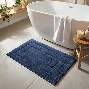 GRANNY SAYS Navy Bathroom Rugs, Bath Mats for Bathroom Non-Slip, Super Soft and Water Absorbent, Microfiber Bath Rugs Washable, Large Bath Rugs for Bath Floor, Tub and Shower, 36" x 24"
