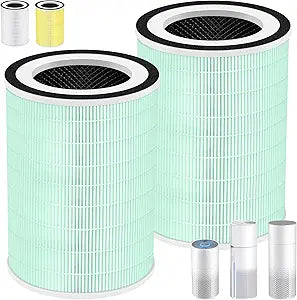 Kilo True HEPA Toxin Absorber Replacement Filter for Afloia Air Purifier Kilo,Kilo Plus,Kilo PRO,MIRO,MIRO PRO and MORENTO MR-Kilo/Kalo,360┬░ 3-Stage Filtration,2 Pack,Green