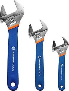 Jonard Tools AW-6810 Adjustable Wrench Extra Wide Jaw Kit With 6", 8", & 10" Wrenches