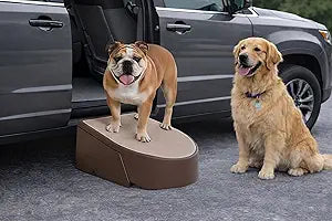 Pet Gear One Step for Dogs/Cats, Dark Brown | Lightweight/Portable, Sturdy, No Tools Required, Removable, Washable Carpet, Supports 175 lbs