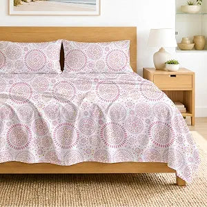 SGI bedding 100% Egyptian Cotton Sheets Full XL Size  600 Thread Count Sheets Set, Soft, Cooling, 15" Deep Pocket, Luxury Hotel Bedding, Breathable, Durable - Boho Mandala