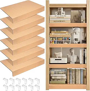 Wire Rack Covers for Shelves, 6 Pack 33 x 16in Wires Shelf Ccover for Pantry Waterproof PVC Wood-Look Shelves Cover for Cabinet Kitchen Bathroom Shelving Decoration