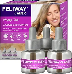 FELIWAY Classic Cat Calming Diffuser Refill (3 Pack, 90 Day)  Cat Pheromone Diffuser Refill Reduces StressRelated Behaviors Like Spraying, Scratching, Hiding
