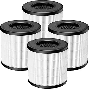 4 Pack PU-P05/AC201B HEPA Replacement Filter Compatible with FULMINARE PU-P05 Air Purifiers and Purivortex AC201B Air Purifiers, HEPA Air Filter for Home Pets Dander Dust Smoke Pollen