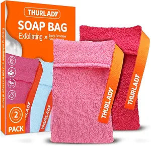 Exfoliating Soap Saver Bags for Soap Bars, Bar Soap Scrubber Pouch
