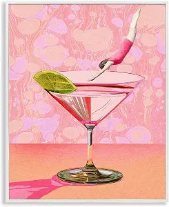 Vintage Cocktail Still Life, 11 x 14 Inch Framed Gicle Print