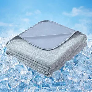 REDKISS Cooling Blanket for Hot Sleepers 60" x 80" Twin Size - Double-Sided Summer Blanket for Night Sweats - Cool Touch Lightweight Breathable Throw for Couch & Bed, Blue