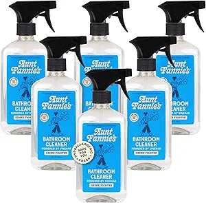 Aunt Fannie's All Purpose Bathroom Cleaner Vinegar Spray for Shower, Tub, Toilet, Tile, Sink and Fixtures, 16.9 Ounces (Pack of 6)