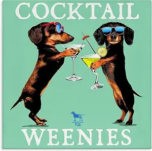 Flashy Cocktail Weenies Humor, 24 x 24 Inch Canvas Wall Art
