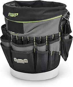 AWP Bucket Tool Organizer 51-Pocket for 5-Gallon Buckets, Water-Resistant Heavy-Duty Utility Tool Bag with Pockets for Tools, Screwdrivers, and Electrical Accessories, 1L-22051-1