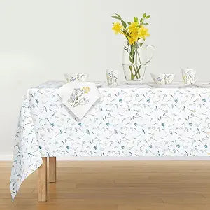 Lenox Wildflowers All-Over Tablecloth, Blue, 60" W x 84" L