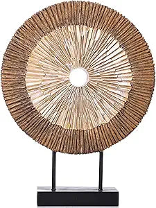 XMGZQ Wood Color Minimalist Round Statue Above Cabinet Decor Kitchen,Modern Decorative Sculpture Home Decorations for Living Room Coffee Table,Shelf Decor Items,Center Pieces Decoration