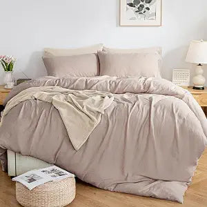 MILDLY Muslin Duvet Cover King - 100% Washed Cotton Linen Like Gauze Comforter Cover 3 Pieces Breathable & Lightweight for All Season