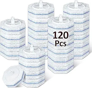 120 Pcs Toilet Wand Refills Compatible with Clorox ToiletWand System, Disposable Brush Heads with Dense Fibers, for Deep Toilet Bowl Cleaning