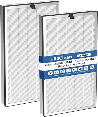 112 Replacement Filter Compatible with MA Series 112 V2.0 Air Purifier for Pollen,Smoke, 3 in 1 True HEPA Activated Carbon Filter, 2 Pack