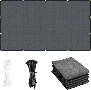 Cool Area Sun Shade Cloth with Grommets 3/4/6/8/10/12/16/20 FT Shade Panel Shade Tarp Screen Fabic for Outdoor Patio Pergola Cover Deck Garden, 6x12 FT, Dark Grey