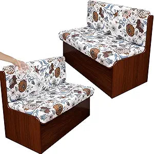 CRFATOP 2 Sets RV Dinette Cushion Covers Printed Camper Cushion Slipcover Stretch 2 Seat Sofa Chair Cover Furniture Protector for RV Camper Car Bench 2 Backrest Covers & 2 Bench Covers,17