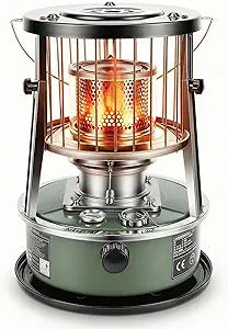 Portable Kerosene Heater, 2.6KW Radiant Space Heater Adjustable Height Non Electric Oil Heating with 5.2L Tank Funnel, for Indoor Garage Camping Tent Emergency