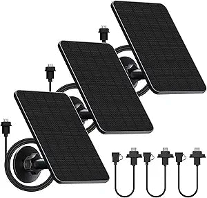 Rhorawill 3 Pack Solar Panel for Blink Outdoor 2K+/(3rd Gen) XT3/Outdoor 4(4th Gen) and XT/XT2 Camera(Not Included)/Blink Outdoor Camera,Solar Panel with Mount 13.1ft Cable Rubber Plug