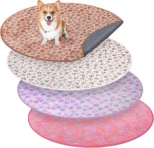 4 Pack Washable Whelping Pad Whelping Supplies Absorbent Reusable Puppy Training Pads Reusable Dog Mat for Floor Non Slip Washable Pee Mat for Dogs(Colorful,32 Inch)