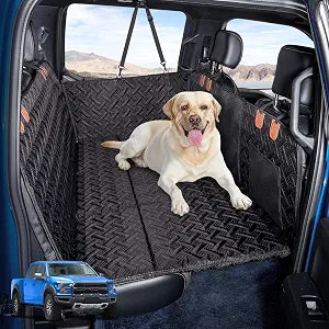 ABE Dog Back Seat Extender for Truck,Truck Dog Seat Cover Back Seat,Non Inflatable Truck Bed Mattress,Dog Hammock for Truck,Dog Bed for Truck,Pet Seat Covers for F150/RAM1500/Silverado (All Black)