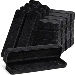 Batiyeer 24 Pcs Velvet Bracelet Box Bulk Mother's Day Jewelry Chain Necklace Box Bracelet Storage Case Long Jewelry Case for Wedding Display Vendors, 8.86 x 2.13 x 1.38 Inch(Black)