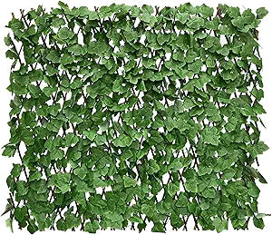 Expandable Faux Ivy Fence Privacy Screen with Artificial Flower,Greenery Expandable Stretchable Covers Panel for Balcony Patio Apartment Garden Outdoor Decor 36X92INCH