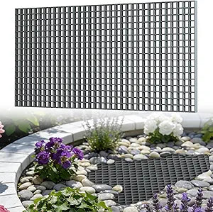 Nalwort 24" x 48" Heavy Duty Fountain Basin Grate, Fiberglass Hide Reservoir Grid for Pondless Waterfall, Hides Rocks, Vases and Decor, Indoor Outdoor Pond Water Garden Fountains, Gray, 1 Pack
