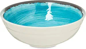 Carlisle FoodService Products Mingle Resuable Plastic Bowl Small Bowl with Pottery Style for Home and Restaurant, Melamine, 17 Ounces, Aqua