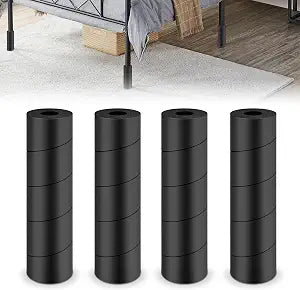 4 Pcs Adjustable Bed Frame Toe Protectors, Bed Frame Leg Covers, for Protectors Toes from Collision with Bed and Furniture Leg, Thicker and More Flexible, Black