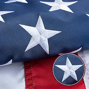 SYII American Flag 5x8 FT Outdoor High Wind - Tough Spun 420D Nylon TearProof US Flag - Heavy Duty Embroidered Stars, Sewn Stripes, All Weather Resistant with 3 Brass Grommets
