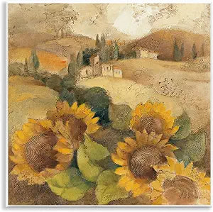 Stupell Industries 'Soft Vintage Tuscan Sunflowers ', Wall Plaque Art, 12 x 12 Inches, Easy to Hang and Sturdy, Made in USA, by Albena Hristova