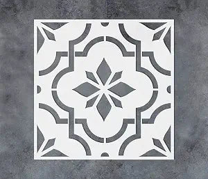 GSS Designs Reusable Tile Stencils 12x12Inch Laser Cut Painting Stencils for Floor Wall Fabric Furniture Decorative Concrete Stencil for Patio