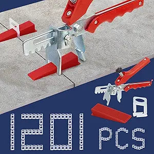 Tile Leveling System with Tile Plier, 1000-Piece Tile Spacers Clips and 200-Piece Reusable Wedges, Tile Leveler Tool Set for Ceramic Tile and Stone Installation (1/16 Inch Tile Spacers)