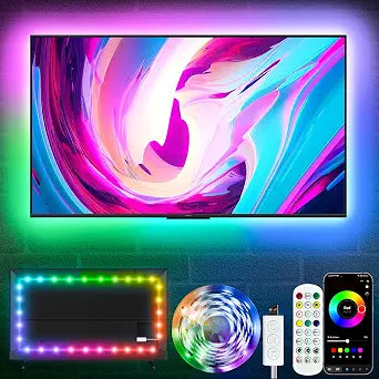KSIPZE LED Lights for TV, 16.5ft TV led Backlight for 45-75 Inch TVs RGB TV Backlight Behind Music Sync Smart APP & Button Control TV LED Strip Lights USB Powered for Bedroom/Gaming