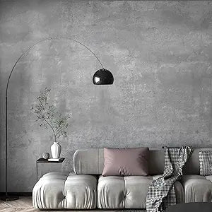 TOTIO Gray Concrete Wallpaper Matte Thick Textured Grey Cement Contact Paper Peel Stick Countertop Paper Removable Waterproof Adhesive Furniture Stickers Industrial Style Vinyl Wall Sticker 24x354inch