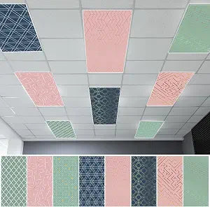 8pcs Classroom Fluorescent Magnetic Light Covers,2x4 FT Geometric